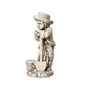 STATUA BIMBO 28X34XH67CM IN POLIMAGNESIO BIANCO.