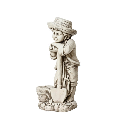 STATUA BIMBO 28X34XH67CM IN POLIMAGNESIO BIANCO.