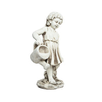 STATUA BIMBA 25X33XH68CM IN POLIMAGNESIO BIANCO.