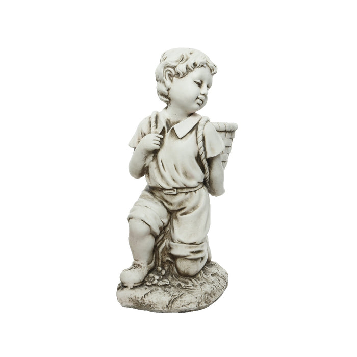 STATUA BIMBO 23X35XH57CM IN POLIMAGNESIO BIANCO.