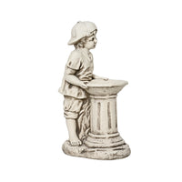 STATUA BIMBO 23X35,5XH62CM IN POLIMAGNESIO BIANCO.