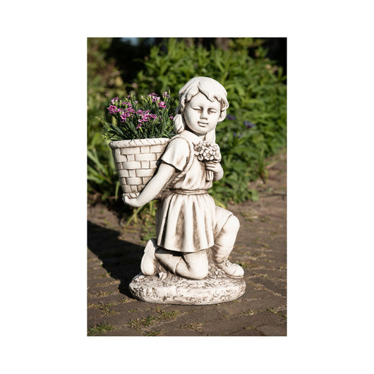 STATUA BIMBA 23X34XH57CM IN POLIMAGNESIO BIANCO.