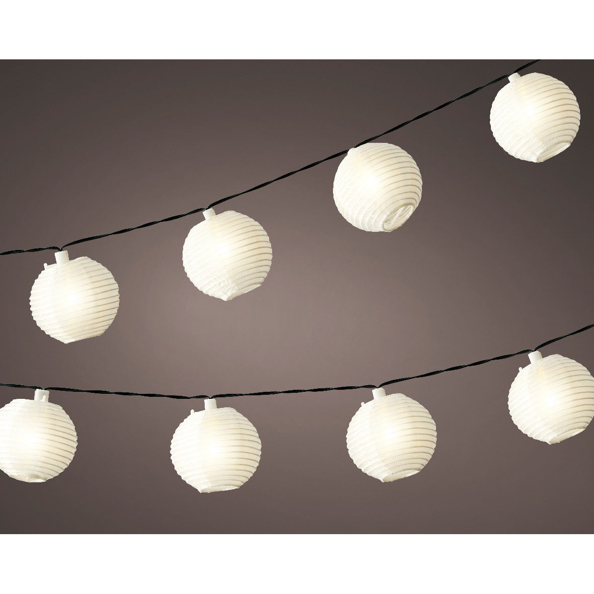 STRINGA DI LANTERNE SOLARI 450CM IN NYLON.