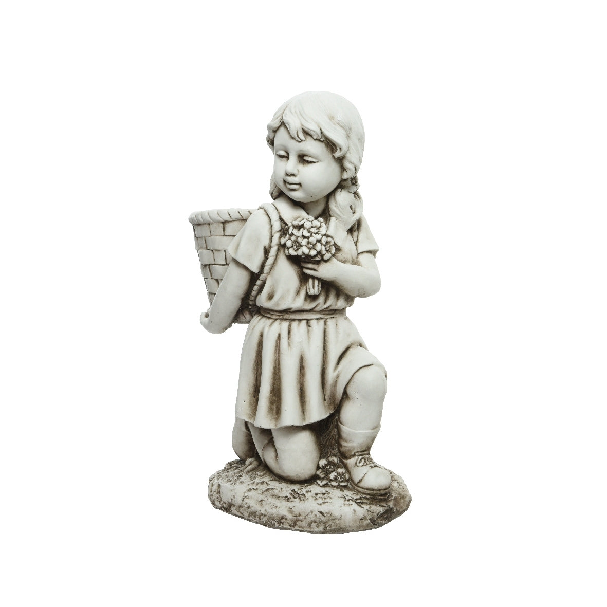 STATUA BIMBA 23X34XH57CM IN POLIMAGNESIO BIANCO.