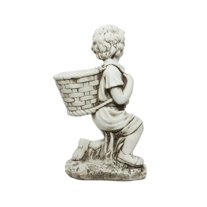 STATUA BIMBO 23X35XH57CM IN POLIMAGNESIO BIANCO.