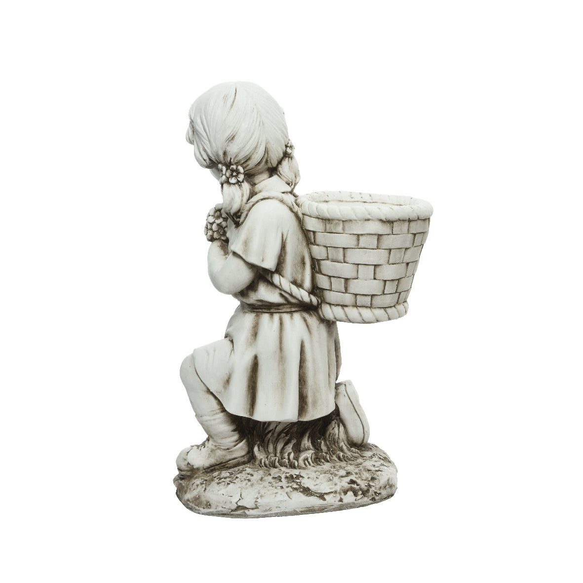 STATUA BIMBA 23X34XH57CM IN POLIMAGNESIO BIANCO.