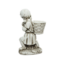 STATUA BIMBA 23X34XH57CM IN POLIMAGNESIO BIANCO.