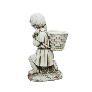 STATUA BIMBA 23X34XH57CM IN POLIMAGNESIO BIANCO.