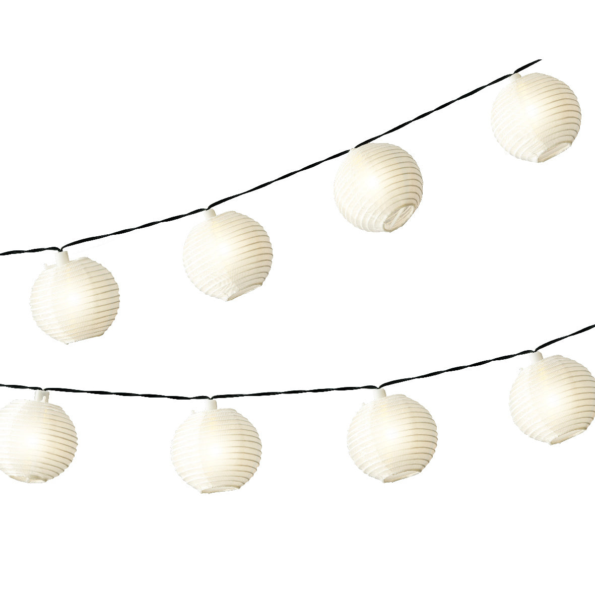 STRINGA DI LANTERNE SOLARI 450CM IN NYLON.