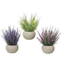 VASO BIANCO CON LAVANDA D.10XH20CM 3 MODELLI