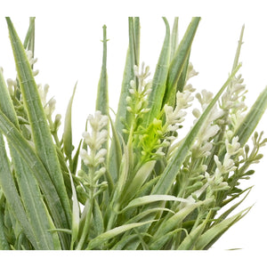 VASO BIANCO CON LAVANDA D.10XH20CM 3 MODELLI