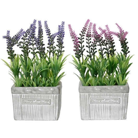 VASO CON LAVANDA 13X7XH24CM IN PLASTICA 2COL ASS.