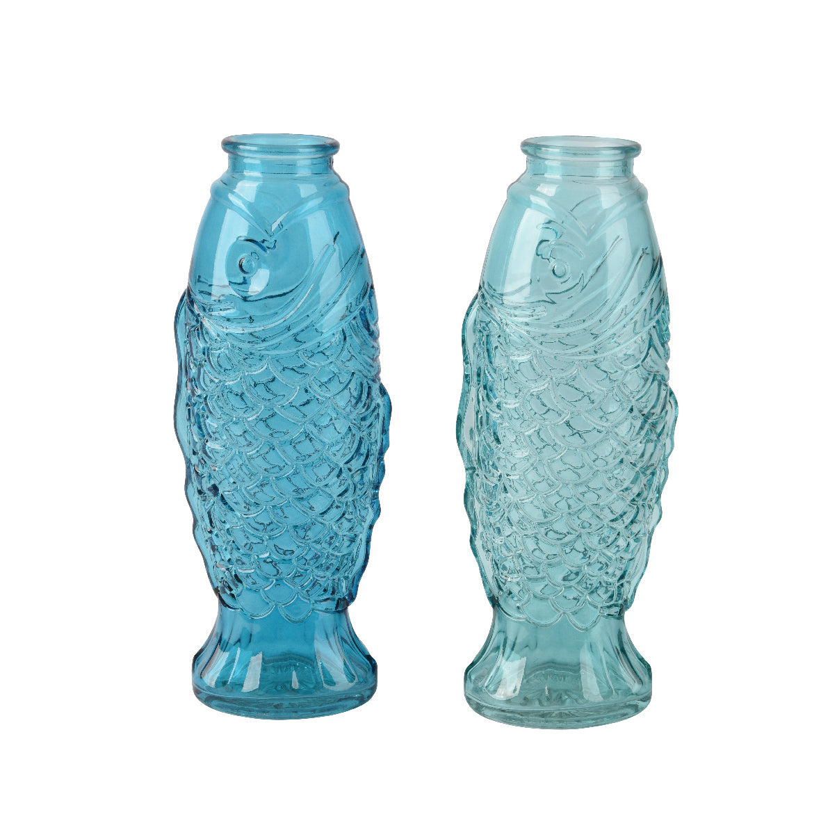 VASO FISH9,6X6,2XH24,2CM IN VETRO 2 COLORI ASS.