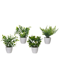 VASO CON PIANTA ARTIFICIALE 8XH21CM IN 4 MODELLI.