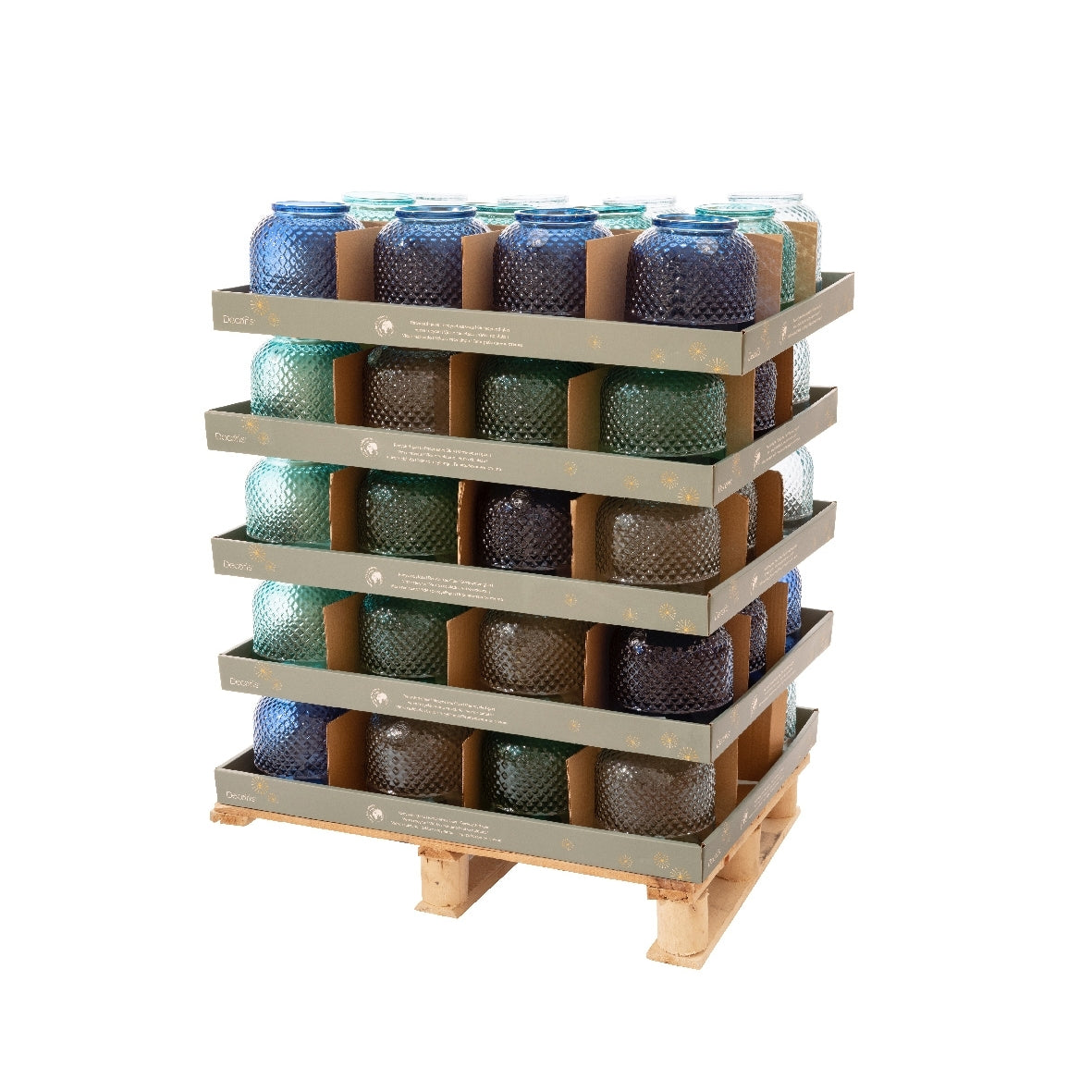 VASO HURRICANE IN VETRO D.19XH19CM 3COLORI ASS.