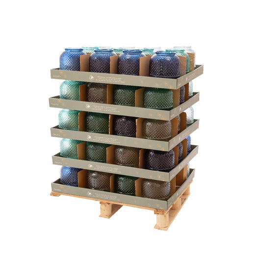 VASO HURRICANE IN VETRO D.19XH19CM 3COLORI ASS.