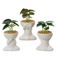 VASO OMINO D.9,5XH17CM IN CERAMICA BIANCO.