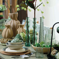 VASO IN VETRO D.7XH32CM 5 COLORI ASS.