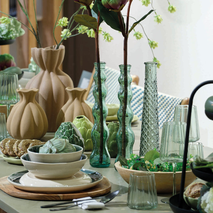 VASO IN VETRO D.7XH32CM 5 COLORI ASS.