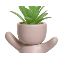 VASO OMINO CON PIANTA 7X9XH14CM 4COLORI ASSORTITI.