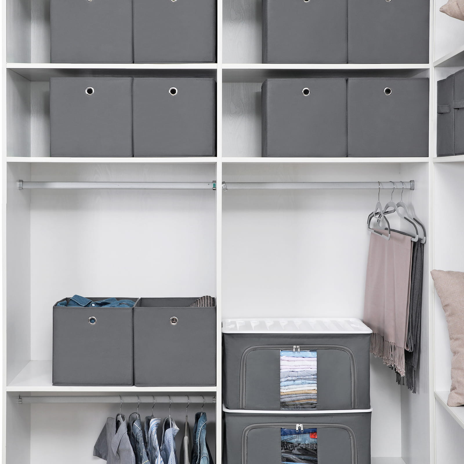 VALORA Set di 6 organizer multifunzionali grigi RFB02G-3