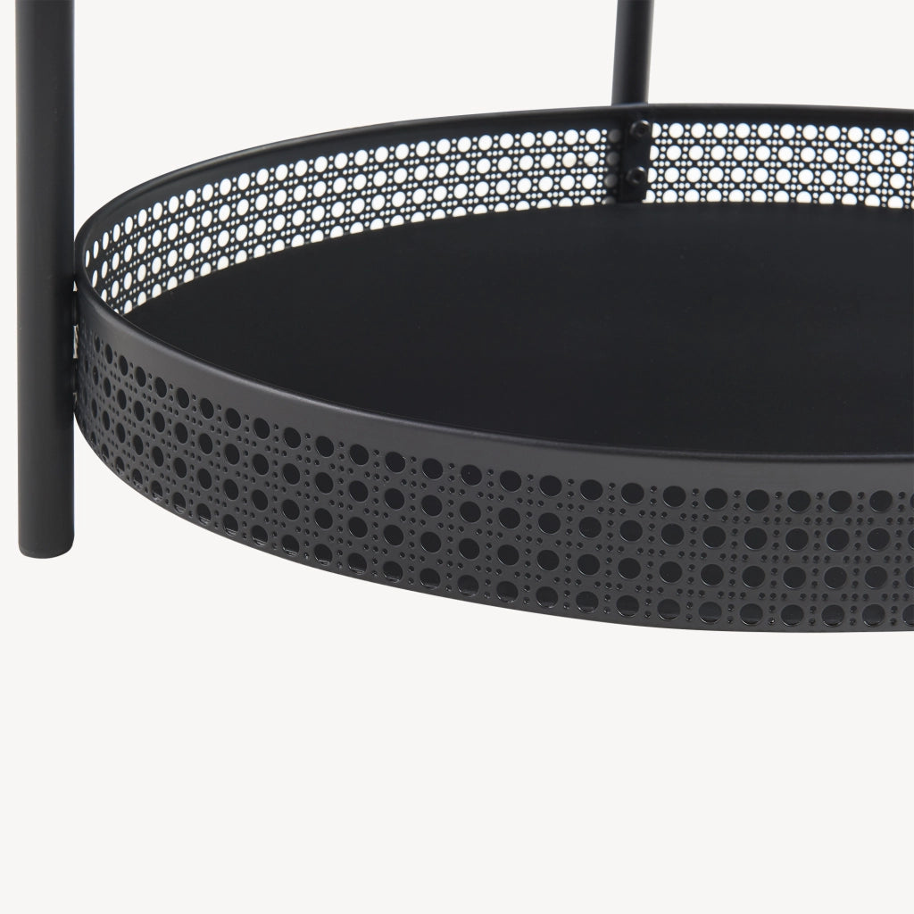 Tavolino da caffè Jäller con Doppio Ripiano e Bordi 66x51x44 cm Nero [en.casa]