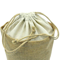 Set 10 sacchi tondi in juta con chiusura a cordoncino h 26 cm x 25 cm resistenti