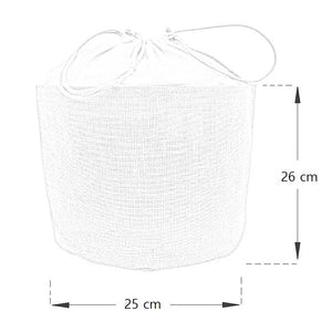 Set 10 sacchi tondi in juta con chiusura a cordoncino h 26 cm x 25 cm resistenti