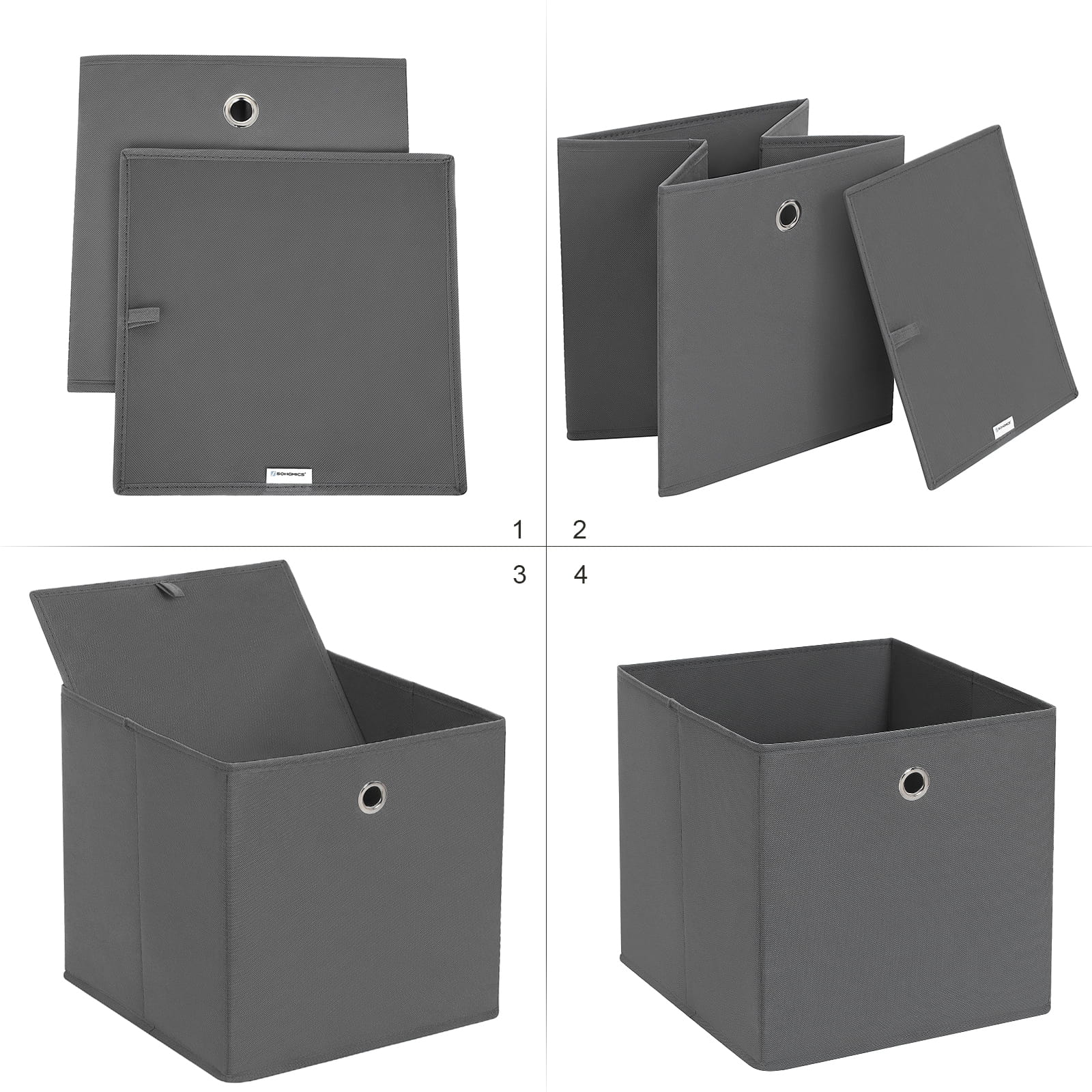 VALORA Set di 6 organizer multifunzionali grigi RFB02G-3