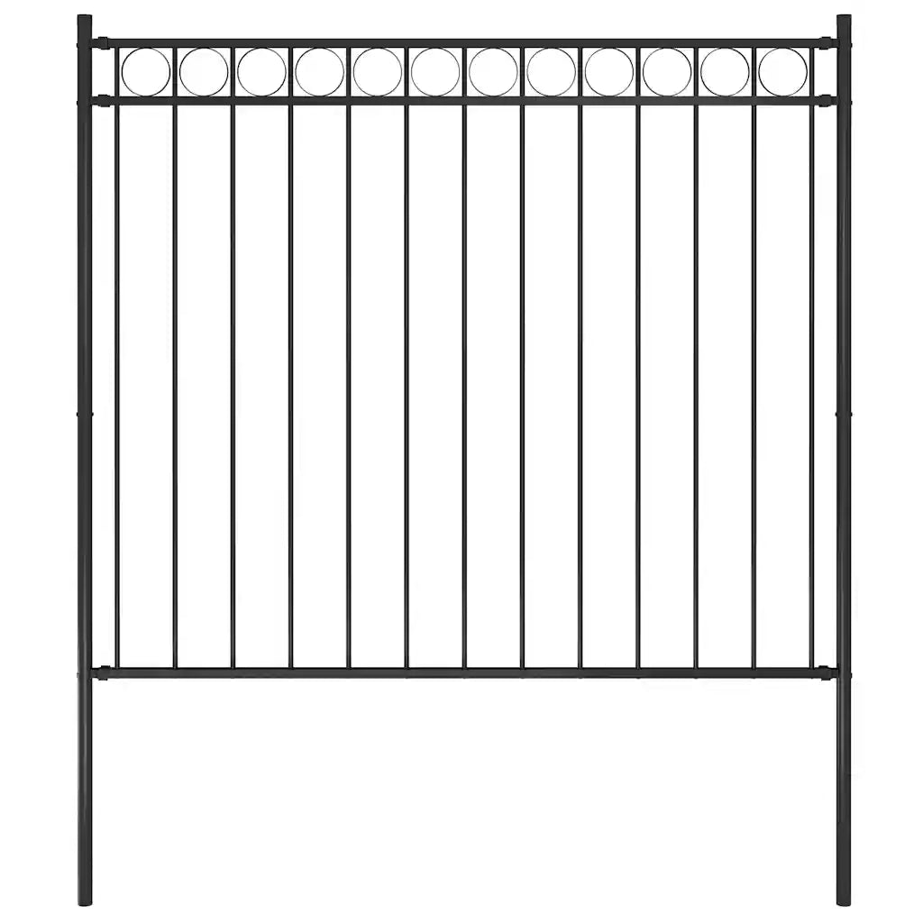 Recinzione da giardino Assen in acciaio 1,7x1,5 m nera 146315