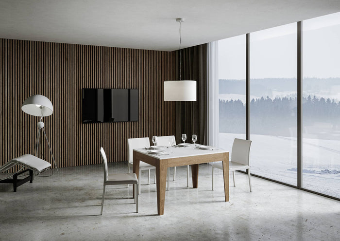 Tavolo Allungabile 120-180x90x77 cm Cico Mix Bianco Frassino