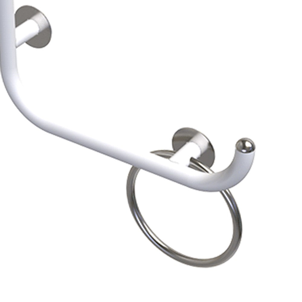 Maniglia di sicurezza disabili e terza eta 50x50 destra bianco opaco giotto