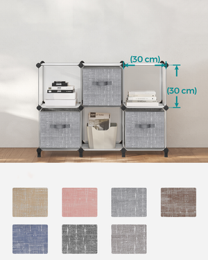 Valora ORGANIZER X6 Set di contenitori in tessuto grigio salvaspazio x6