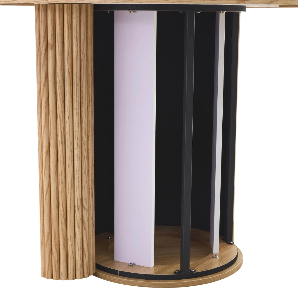 TAVOLO Rotondo 100 cm in MDF Effetto Legno Naturale