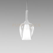 OFELIA S/10 - VETRO  TRASPARENTE E PORTALAMPADA BIANCO 1 LUCE ATTACCO E27 CAVO TRASPARENTE SENZA BASE DI ATTACCO D.20CM