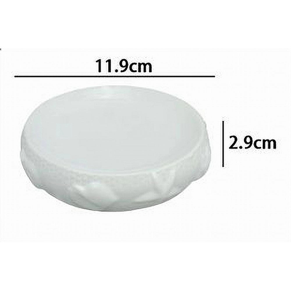Trade Shop - Piatto Piattino Porta Sapone Arredo Per Bagno Bianca Decorata Stile Marino 79283 -