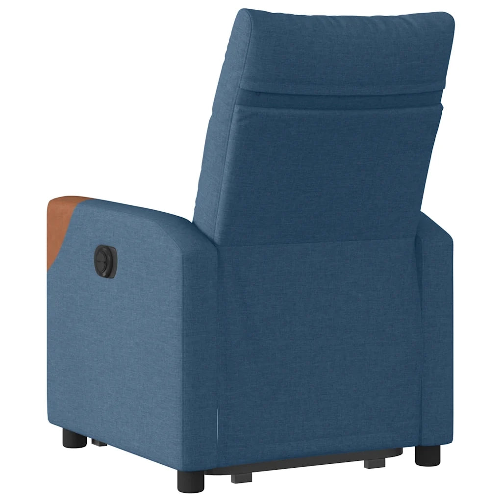 Poltrona | Sedia Relax Alzapersona Reclinabile Blu in Tessuto