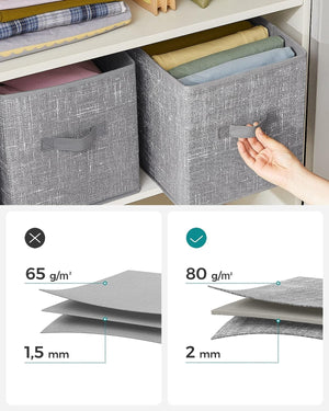 Valora ORGANIZER X6 Set di contenitori in tessuto grigio salvaspazio x6