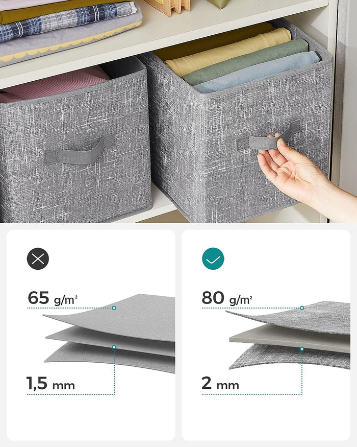 Valora ORGANIZER X6 Set di contenitori in tessuto grigio salvaspazio x6