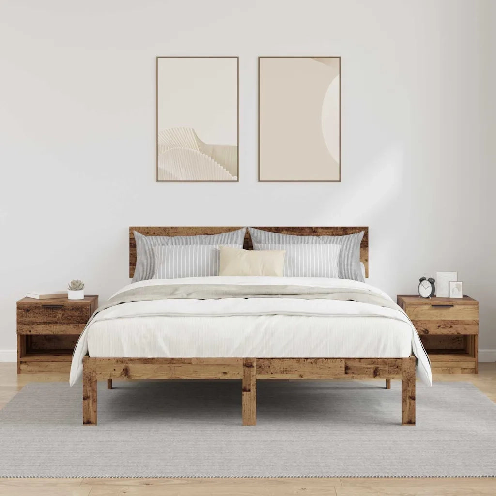 Armadietto per letto 2 pz Legno vecchio 40 x 39 x 40cm CFW8734387