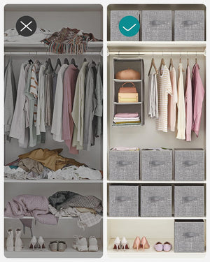 Valora ORGANIZER X6 Set di contenitori in tessuto grigio salvaspazio x6