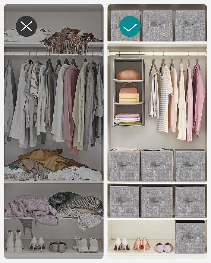 Valora ORGANIZER X6 Set di contenitori in tessuto grigio salvaspazio x6