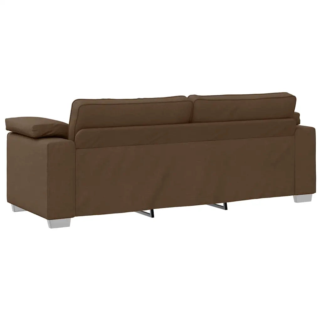 Divano 3-Persone Marrone 220 cm Tessuto 4105241
