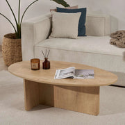 Parona, Tavolino da Salotto Forma Ovale, 120x65x40h cm Marrone Rovere