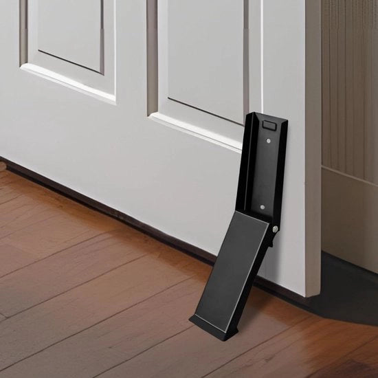 Stopper di sicurezza in acciaio inossidabile con testa in gomma antiscivolo e magneti per tappeti, legno, piastrelle e altri pavimenti (nero)