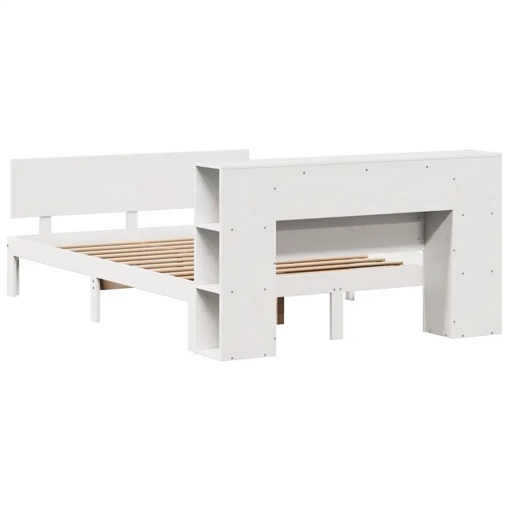 Letto Libreria senza Materasso Bianco 120x190 cm Legno di Pino 3322625