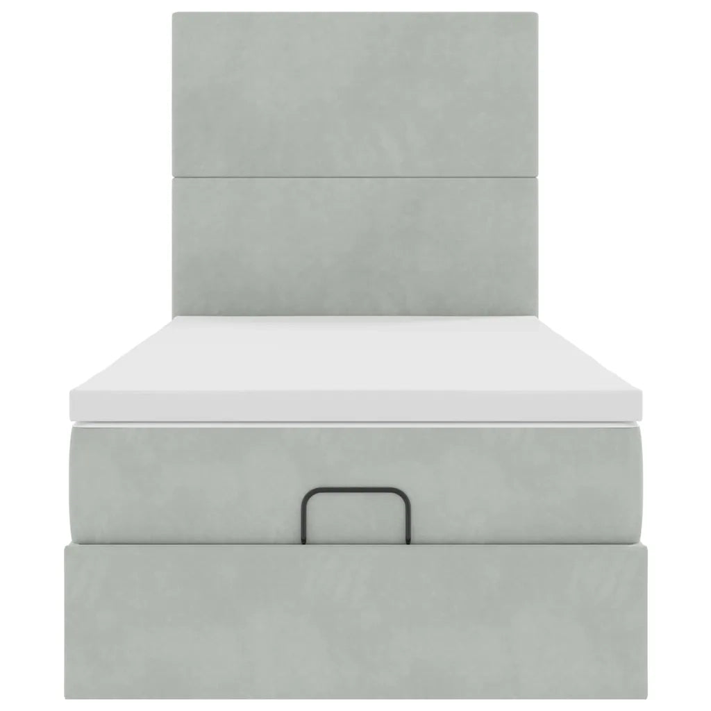 Struttura Letto Pouf con Materassi 90x190 cm in Velluto 3314216