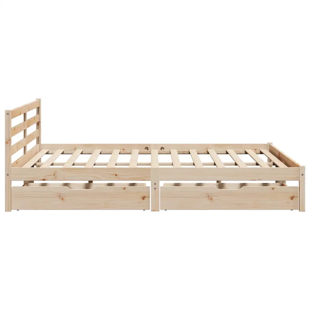 Letto senza Materasso 200x200 cm in Legno Massello di Pino