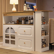 Credenza 138-204x39x104 cm girevole e allungabile in MDF bianco