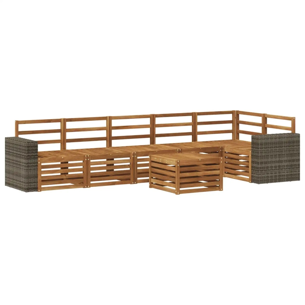 Set divano sezionale 7 pcs Naturale Legno di Acacia Massello 3384455